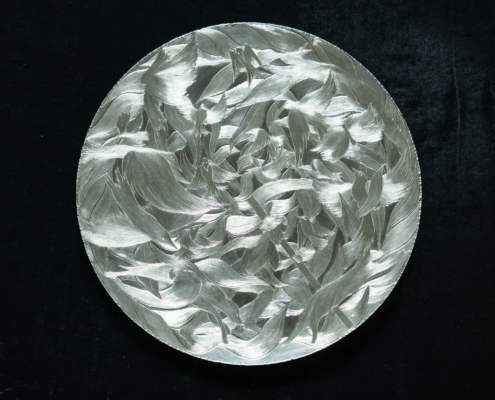Engraved Circular Silver Centrepiece